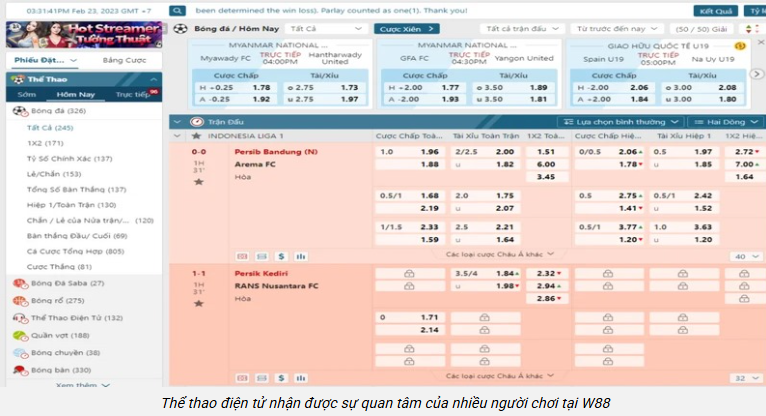 W88 Sports Today: Competitive odds, fast updates, smooth betting on all devices. 3 3.3